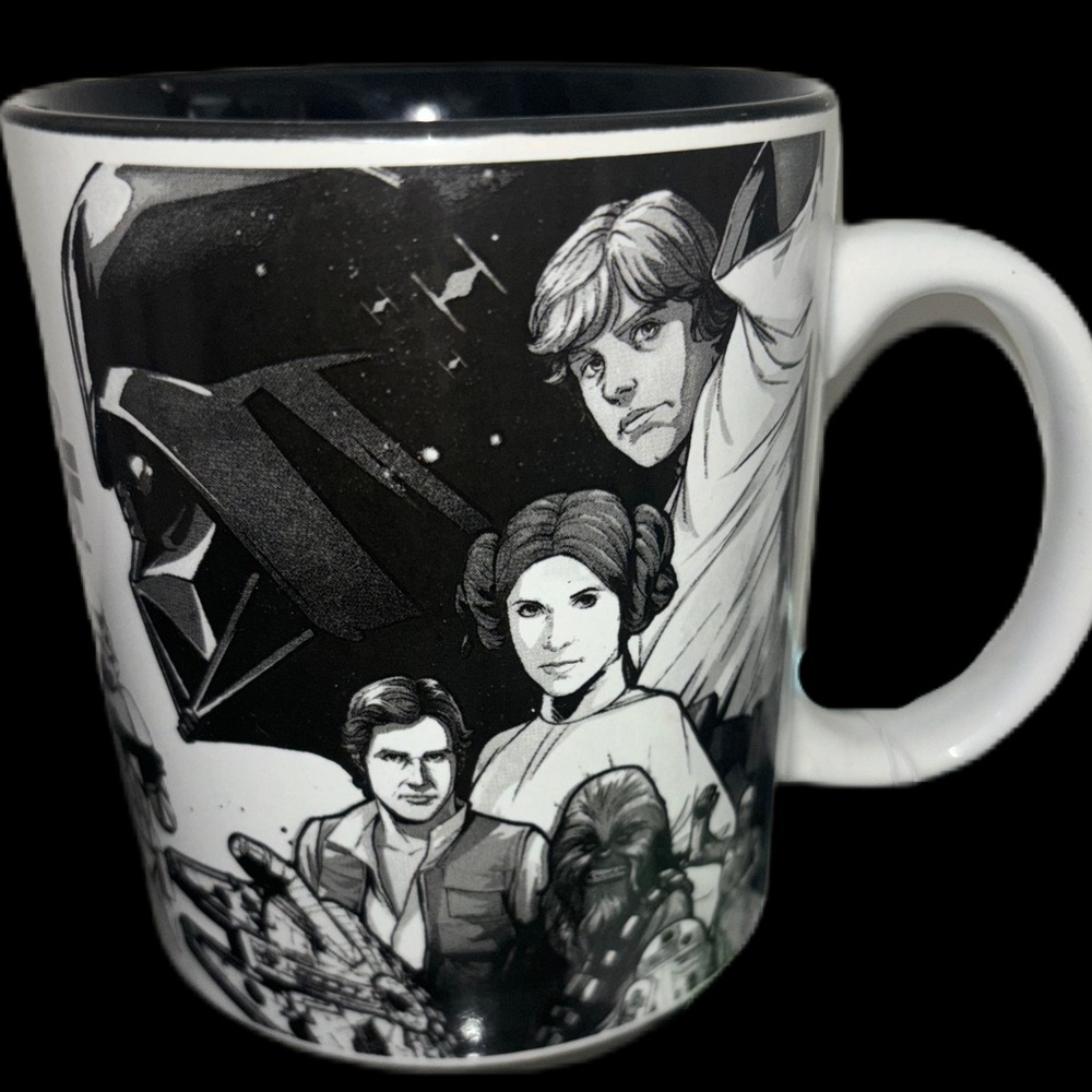 New Star Wars Black & White 20oz Mug Collectibles Gifts Novelties NWT